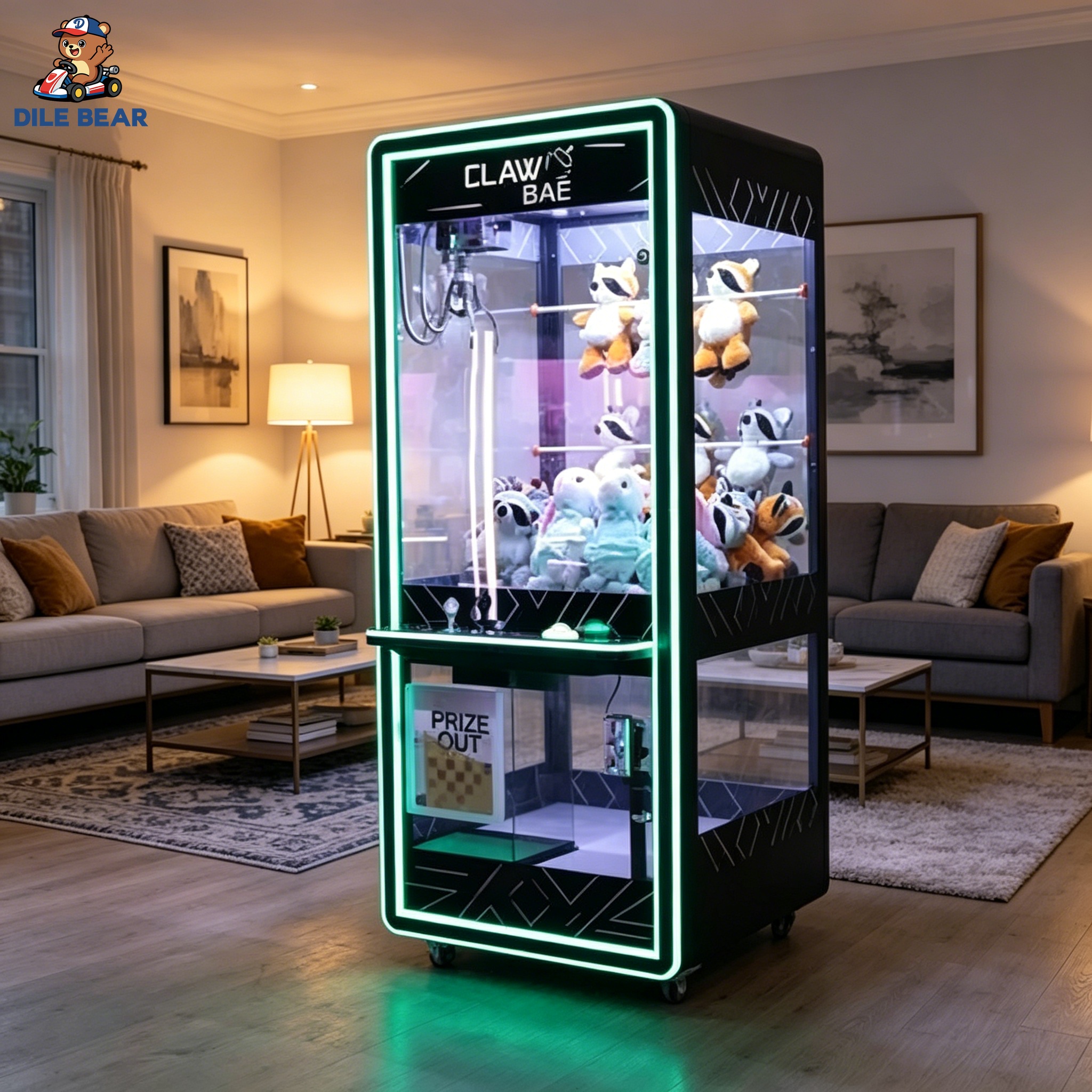 Arcade Prize Vending Machine - Siyah Pençe Makinesi Modern Atari Oyun